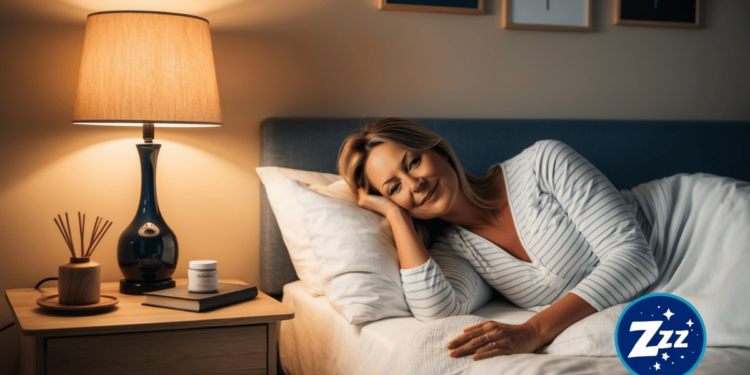 vrouw-50+-in-bed-nachtlampje-tijd-om-inslaap-te-vallen